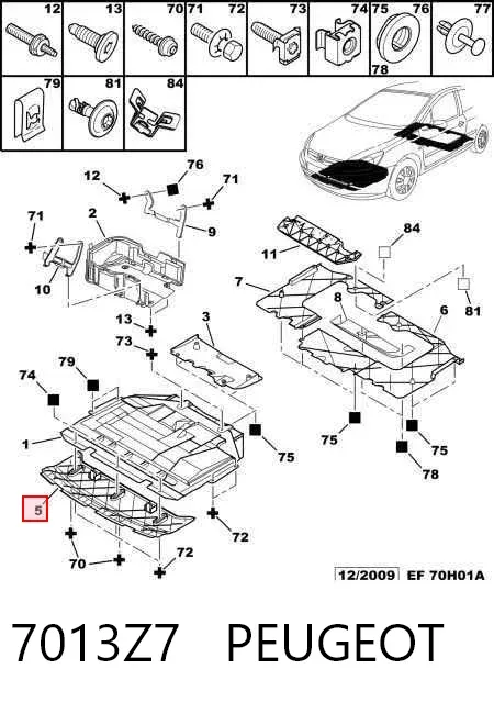 Фартух, дефлектор переднього бампера 7013Z7 Peugeot/Citroen