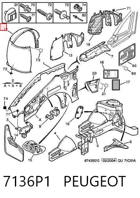 Підкрилок передній правий 7136P1 Peugeot/Citroen