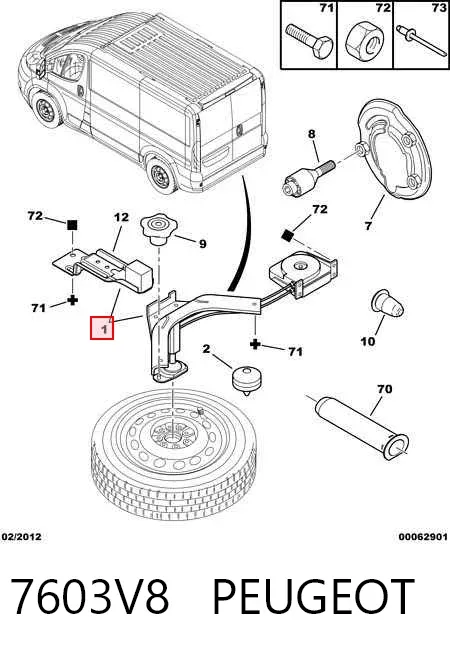 Лебідка запасного колеса 7603V8 Peugeot/Citroen