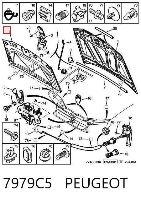 Шумоізоляція капота 7979C5 Peugeot/Citroen
