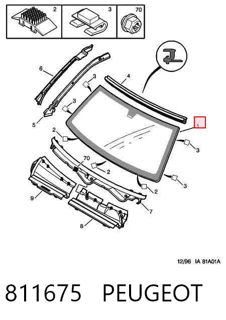 Лобове скло 811675 Peugeot/Citroen