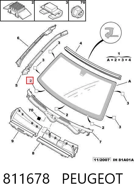 Лобове скло 811678 Peugeot/Citroen