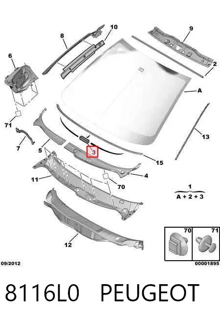 Лобове скло 8116L0 Peugeot/Citroen