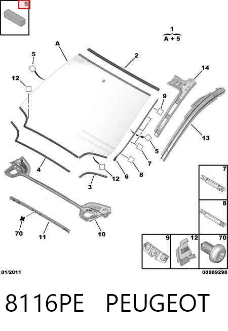 Лобове скло 8116PE Peugeot/Citroen