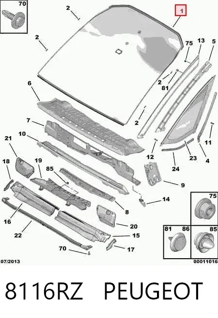 Лобове скло 8116RZ Peugeot/Citroen