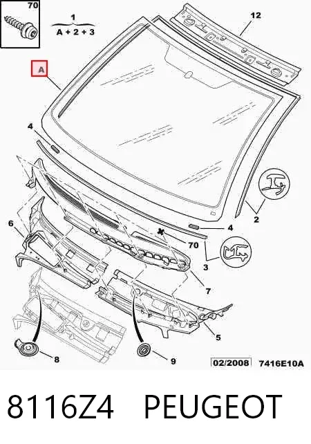 Лобове скло 8116Z4 Peugeot/Citroen