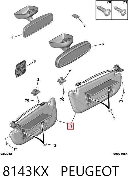 Сонцезахисний козирок Peugeot 607 9D, 9U