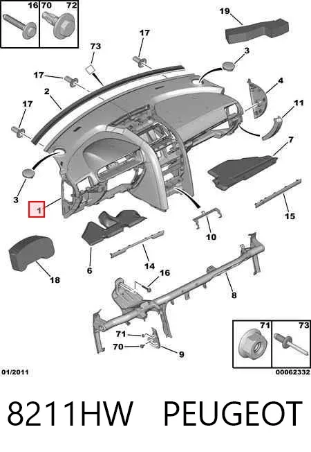 Панель приладів торпеди 8211HW Peugeot/Citroen