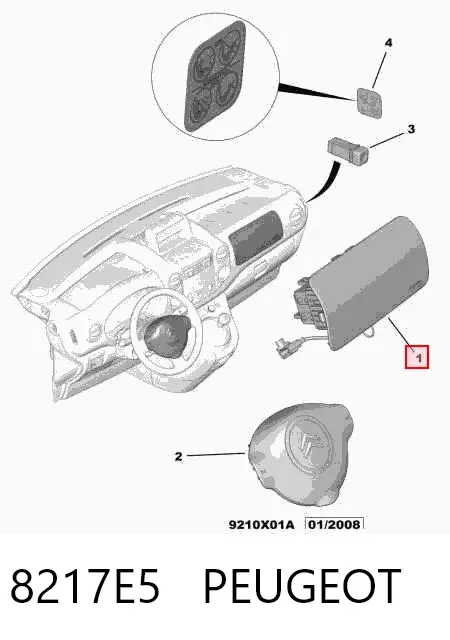 Подушка безпеки, пасажирська, AIRBAG 8217E5 Peugeot/Citroen