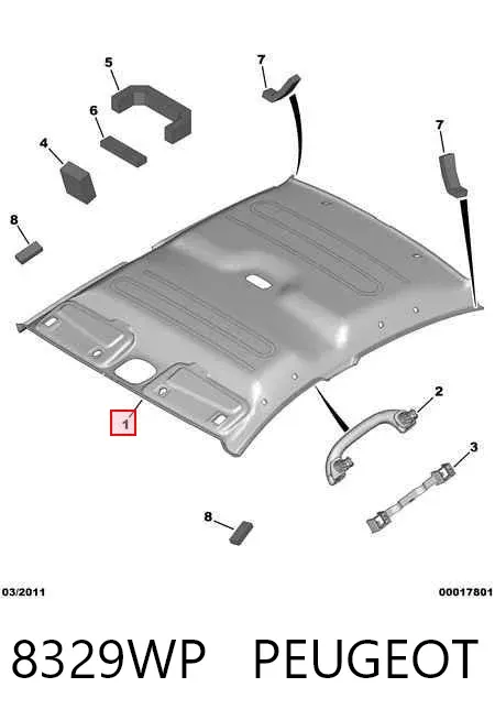 Оббивка даху (стеля) 8329WP Peugeot/Citroen