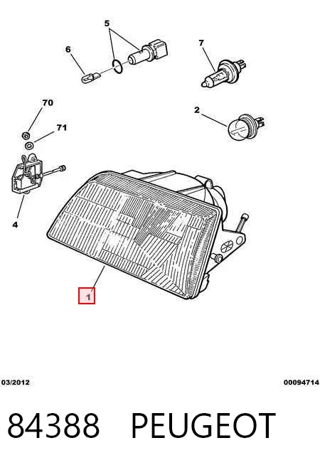 Фара права 84388 Peugeot/Citroen