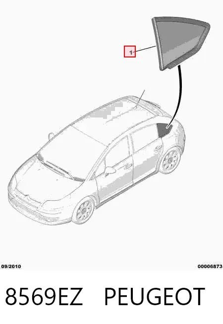 Скло багажного відсіку, праве 8569EZ Peugeot/Citroen