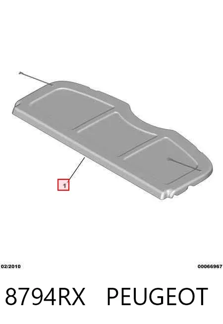 Полка салону, ззаду (багажного відсіку) 8794RX Peugeot/Citroen
