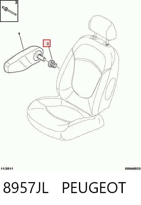 Підлокітник переднього сидіння 8957JL Peugeot/Citroen
