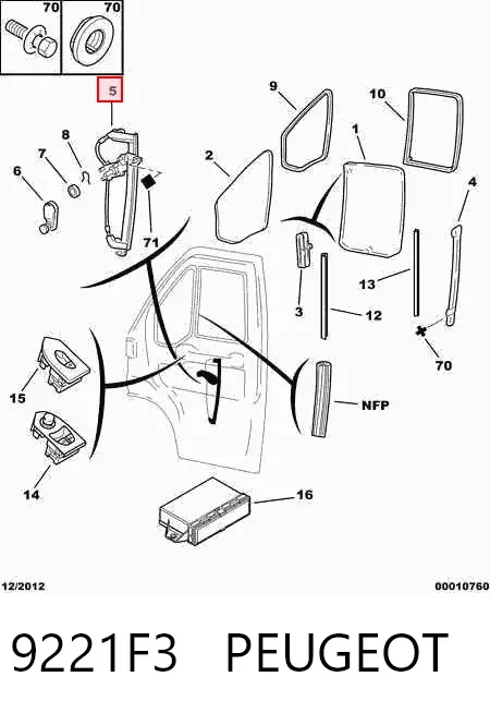 Склопідйомник передньої лівої двері 9221F3 Peugeot/Citroen