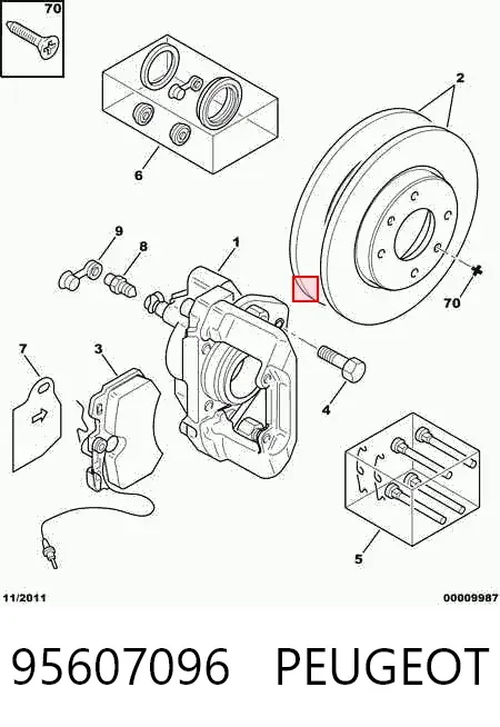Супорт гальмівний передній лівий 95607096 Peugeot/Citroen