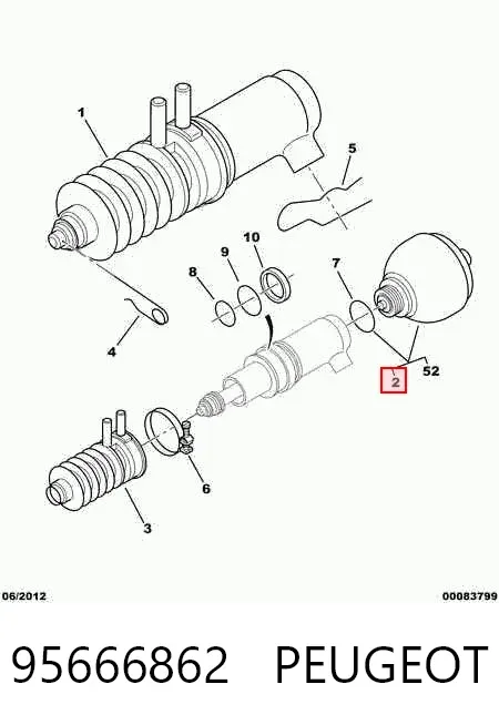 Гідроакумулятор системи амортизації, задній 95666862 Peugeot/Citroen