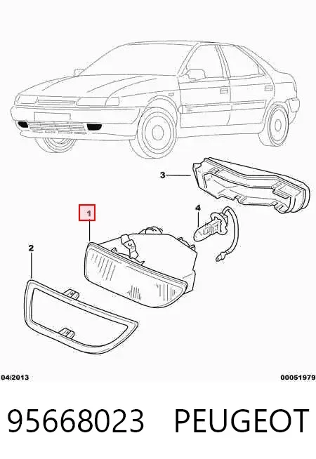 Фара протитуманна, ліва 95668023 Peugeot/Citroen