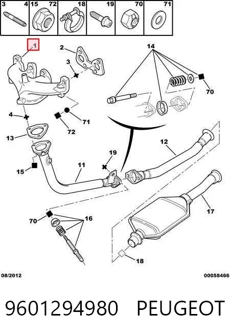 Випускний колектор 9601294980 Peugeot/Citroen