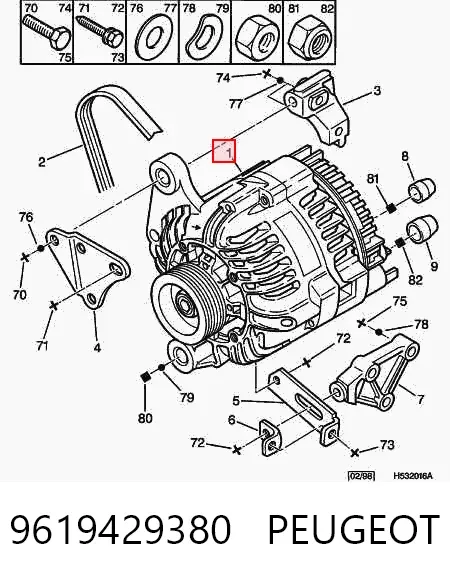 Генератор 9619429380 Peugeot/Citroen