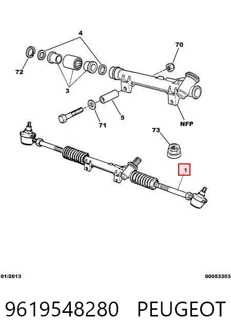 Рульова рейка 9619548280 Peugeot/Citroen