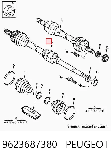 Піввісь права 9623687380 Peugeot/Citroen