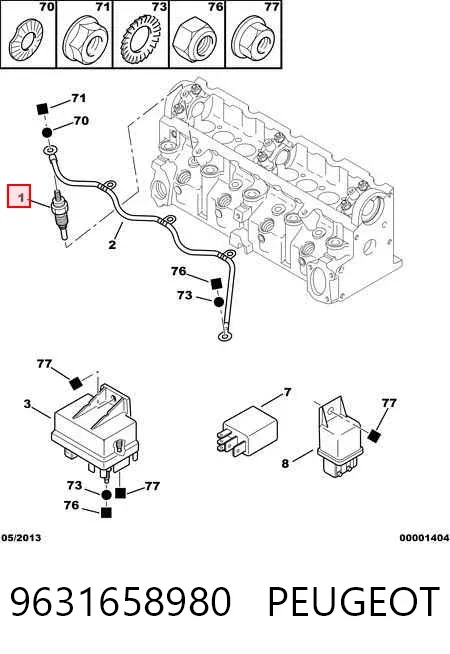 Свічка накалу 9631658980 Peugeot/Citroen