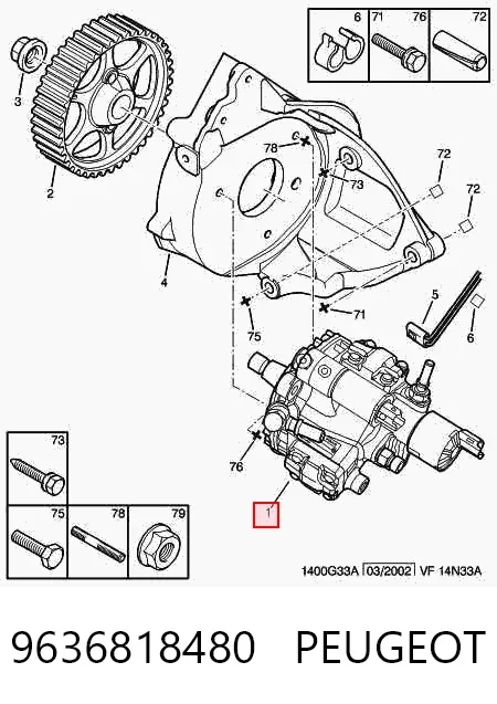 Паливний насос високого тиску 9636818480 Peugeot/Citroen