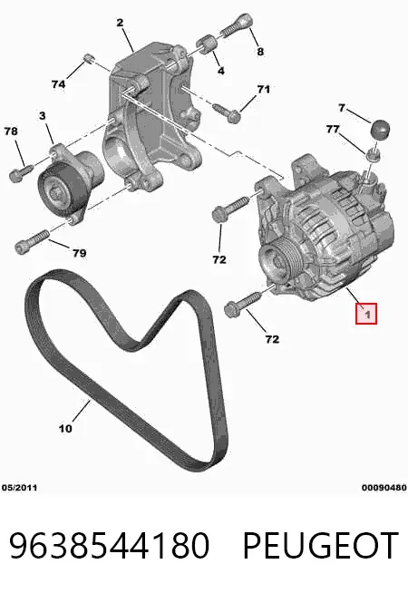 Генератор 9638544180 Peugeot/Citroen