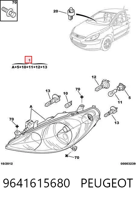 Фара права 9641615680 Peugeot/Citroen