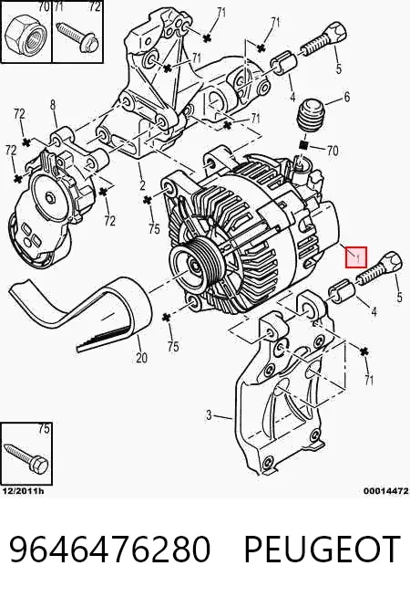 Генератор 9646476280 Peugeot/Citroen
