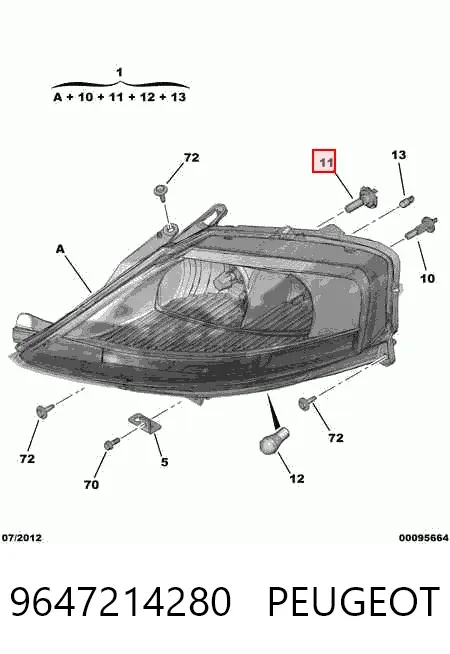 Фара ліва 9647214280 Peugeot/Citroen