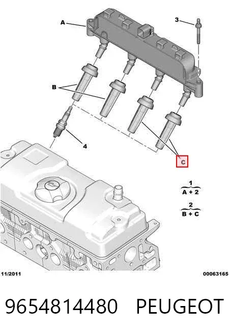 Котушка запалювання 9654814480 Peugeot/Citroen