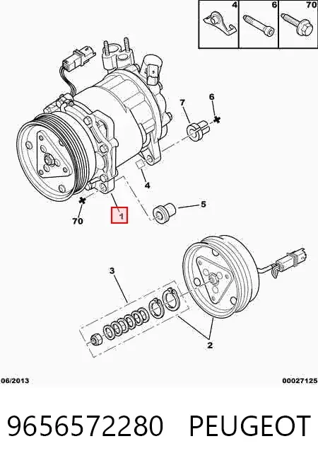 Компресор кондиціонера 9656572280 Peugeot/Citroen