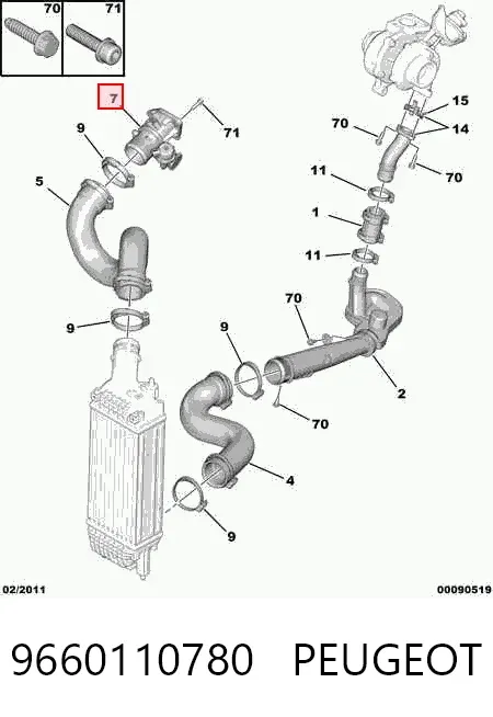 Дросільна заслінка 9660110780 Peugeot/Citroen