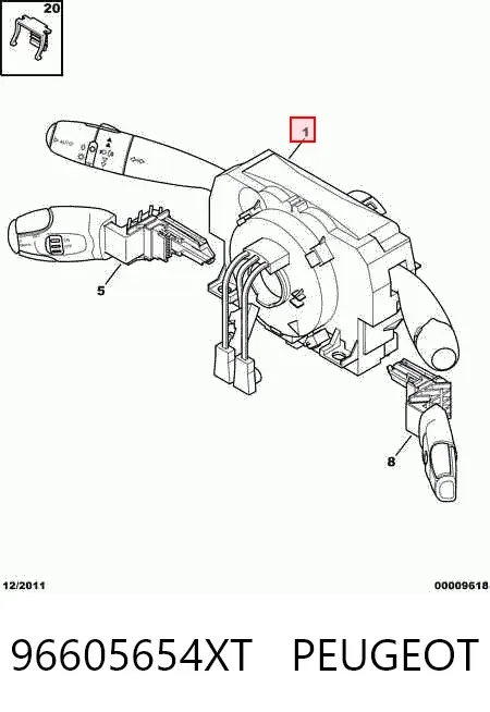 Підрульовий перемикач 96605654XT Peugeot/Citroen