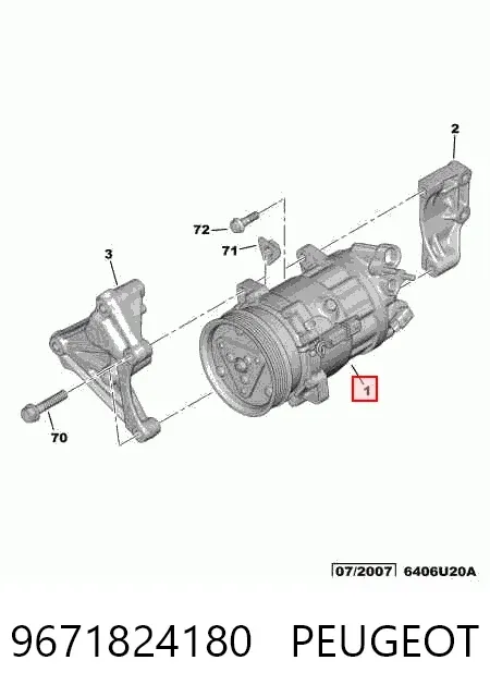 Компресор кондиціонера 9671824180 Peugeot/Citroen
