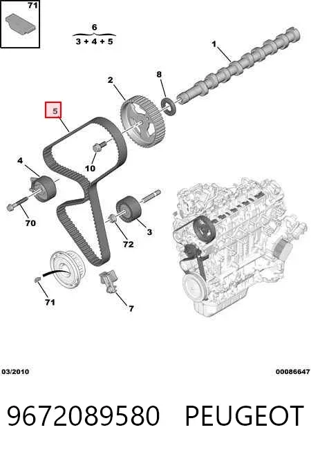 Ремінь ГРМ 9672089580 Peugeot/Citroen