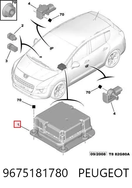 Модуль-процесор керування подушки безпеки 9675181780 Peugeot/Citroen