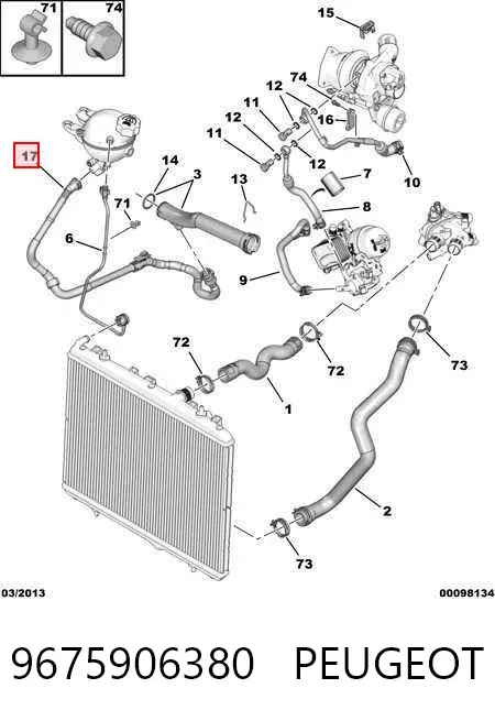 Шланг/патрубок интеркуллера 9675906380 Peugeot/Citroen