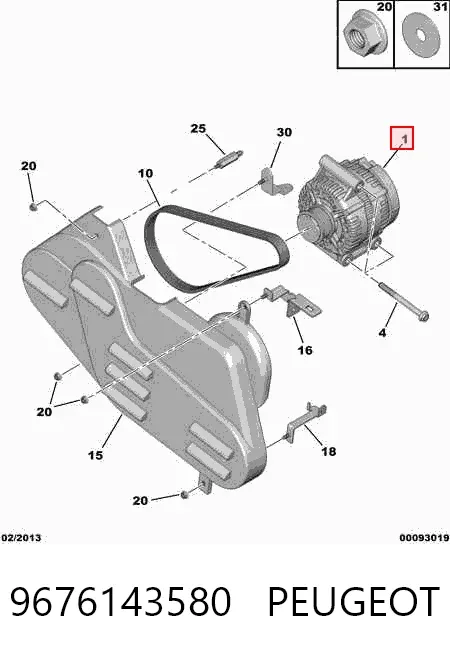 Генератор 9676143580 Peugeot/Citroen