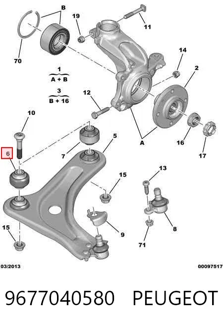 Сайлентблок переднього важеля 9677040580 Peugeot/Citroen