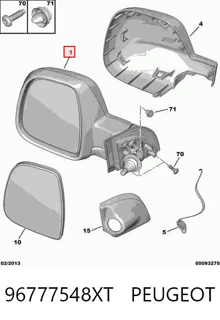 Дзеркало праве 96777548XT Peugeot/Citroen
