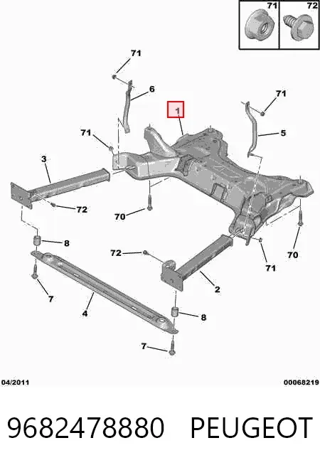 Підрамник передній 9682478880 Peugeot/Citroen