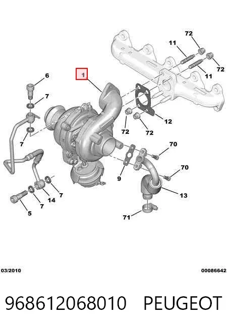 Турбіна 968612068010 Peugeot/Citroen