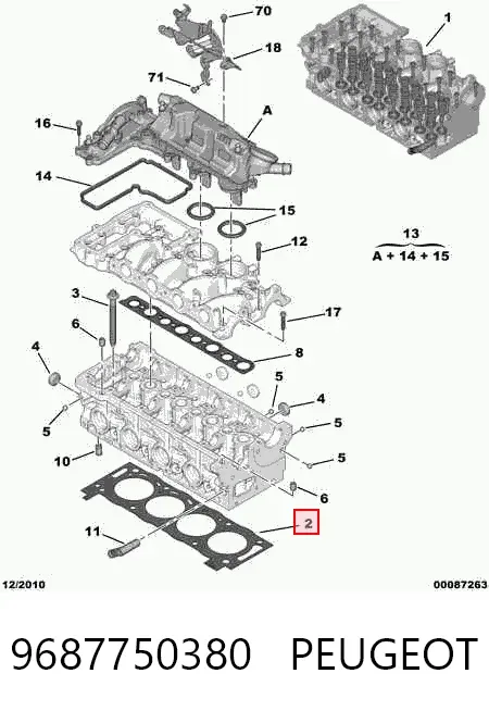 Прокладка ГБЦ 9687750380 Peugeot/Citroen