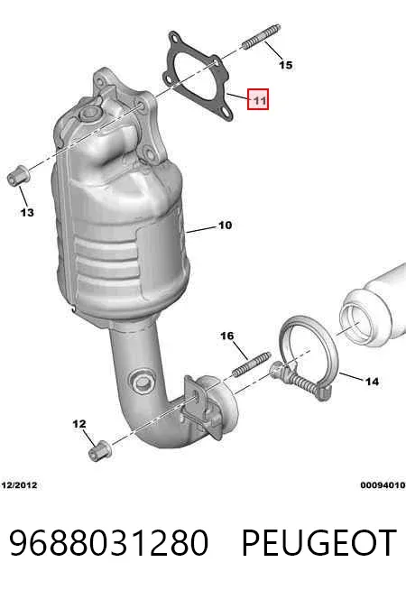 Прокладка колектора 9688031280 Peugeot/Citroen