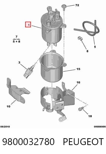Паливний фільтр 9800032780 Peugeot/Citroen
