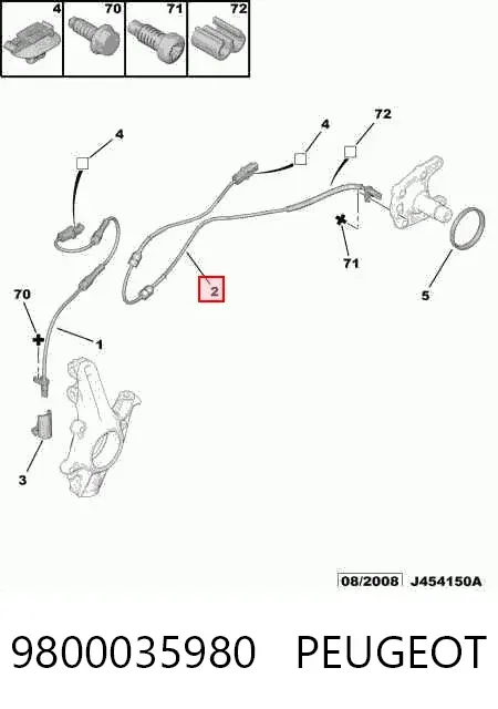 Датчик АБС (ABS) задній 9800035980 Peugeot/Citroen