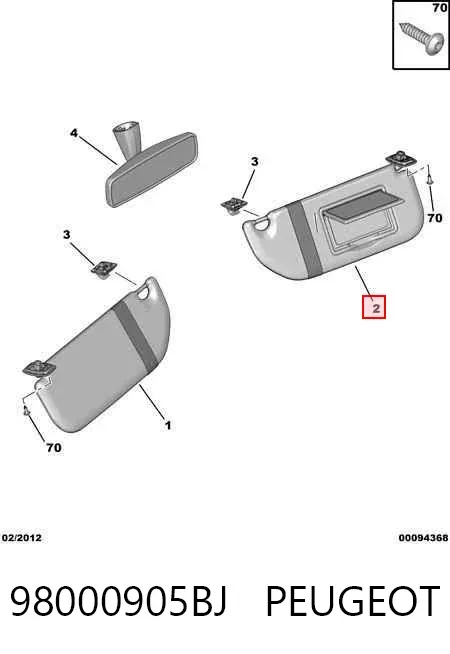 Сонцезахисний козирок 98000905BJ Peugeot/Citroen
